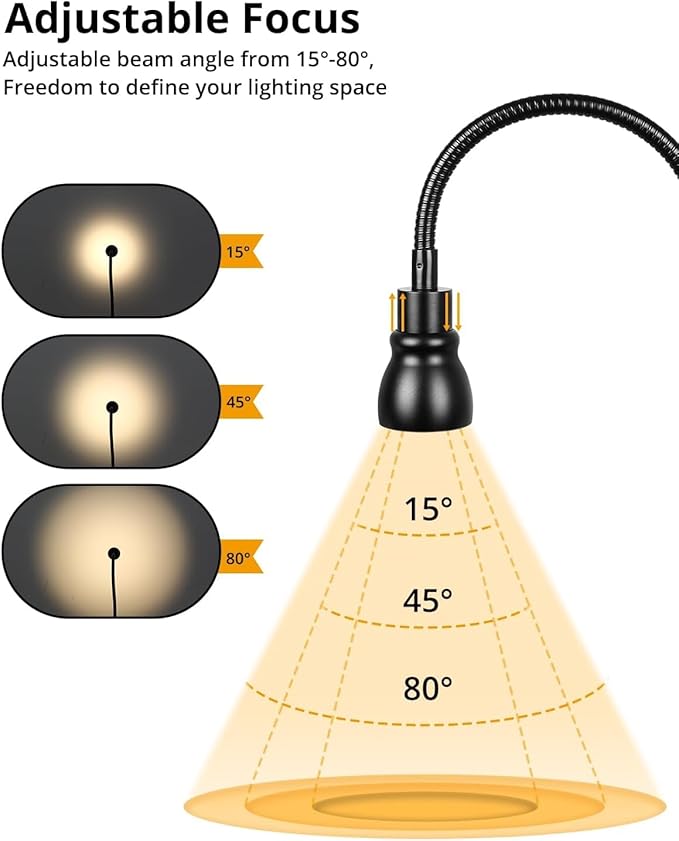 Zoomable Clip on Light, Clamp Reading Light