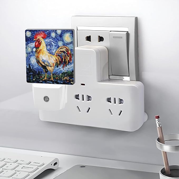 Lights by Night Decorative LED Night Light, Starry Night Rooster Night Lights