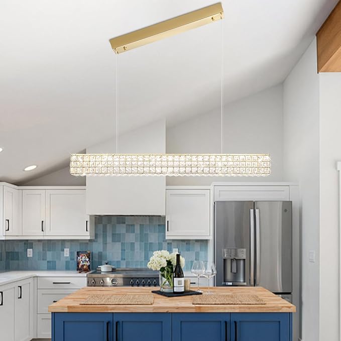 Rectangle Crystal Chandelier Modern Gold Crystal Chandelier Rectangular Pendant