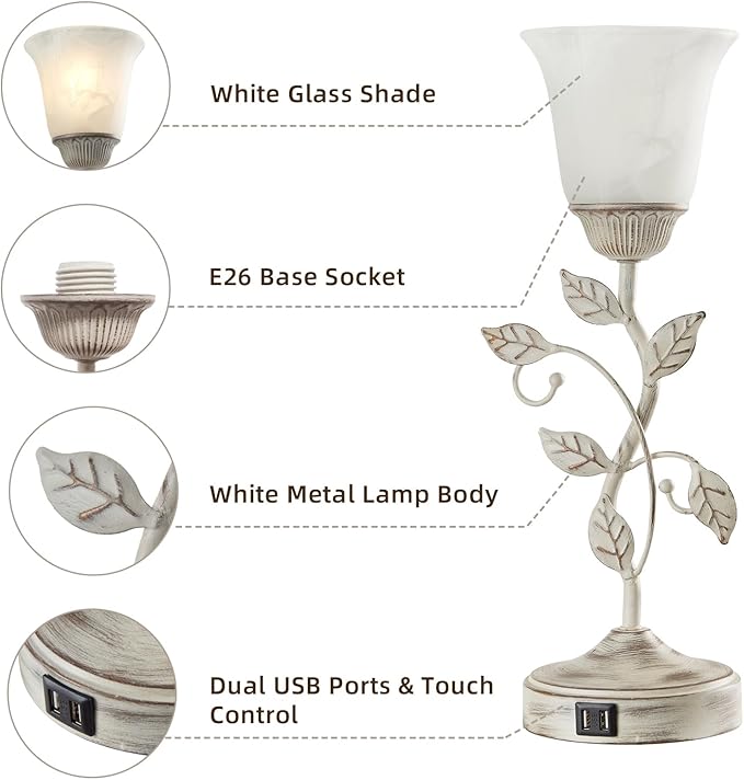 RORIANO Rustic Touch Table Lamp