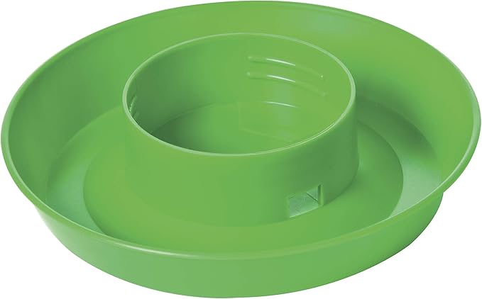 Little Giant® Screw-On Poultry Waterer Base | Heavy Duty Plastic Water Tray Base for Container | Chicken Waterer Screw On Base | 1 Quart | Lime Green