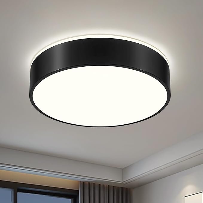Dimmable Black LED Large Flush Mount Ceiling Light, 5CCT 2700K-6000K Ceiling