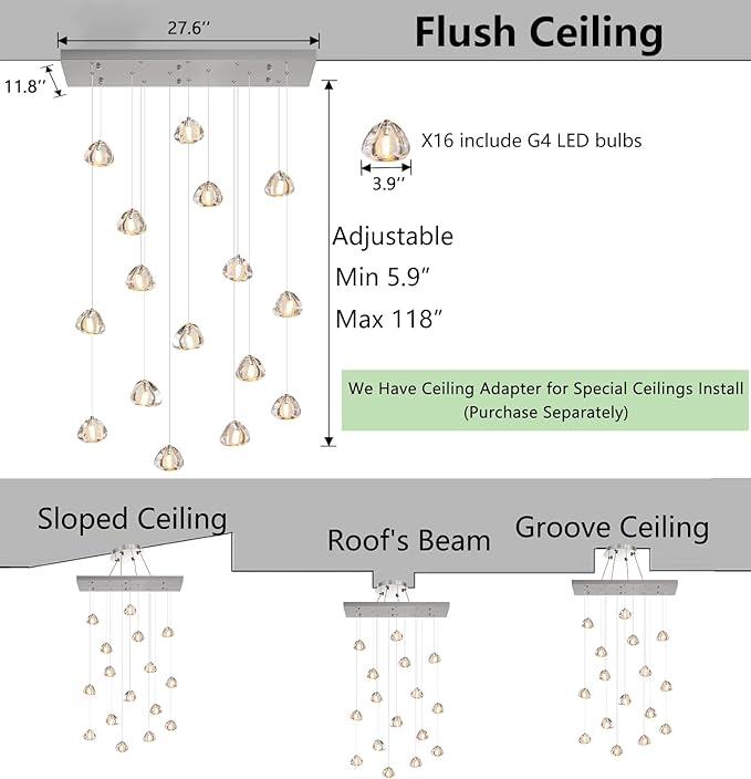 Brushed Nickel Rectangular Chandeliers