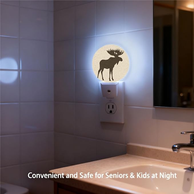 Plug-in Moose Silhouette Night Light Wildlife Night Lights Plug into Wall