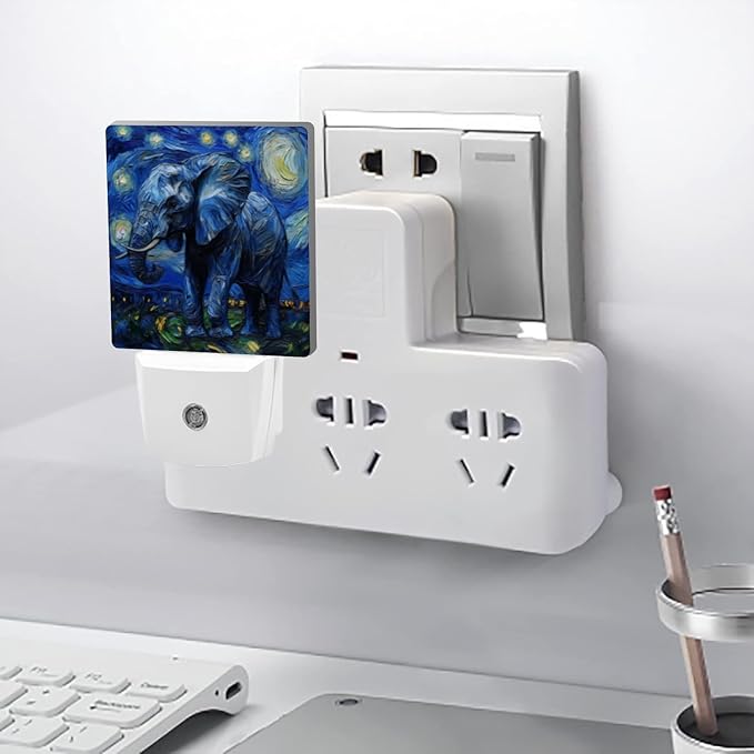 Lights by Night Decorative LED Night Light, Starry Night Elephant Night Lights