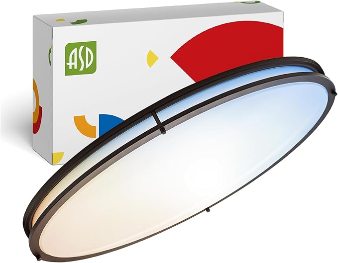 ASD LED 24" Oval Flush Mount Lighting, Close to Ceiling Light Fixture | 5CCT