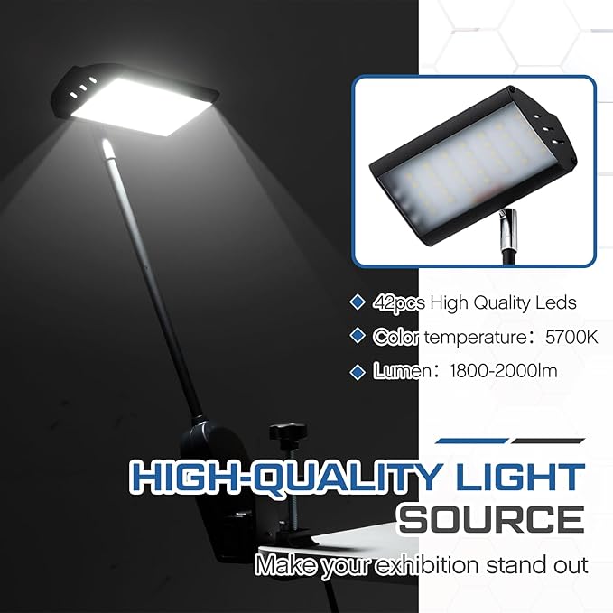Retisee 2pcs Trade Show LED Lights Display and Exhibit Arm Lighting,