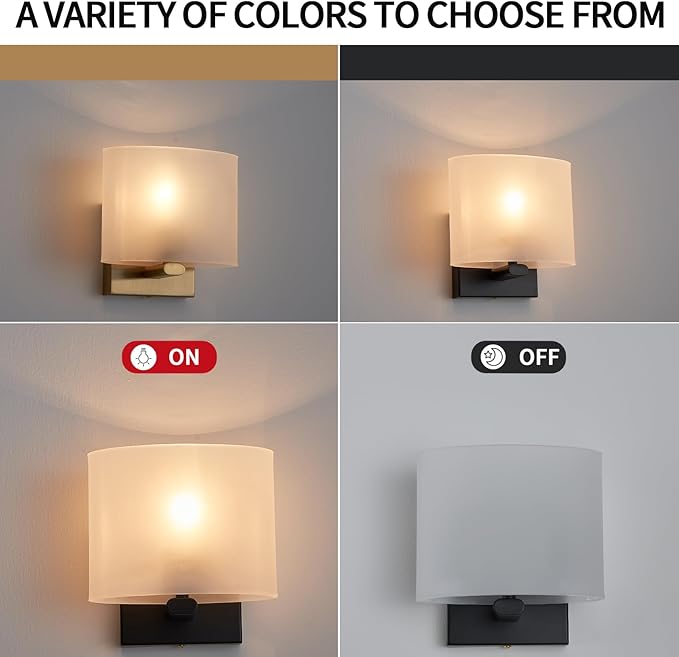 Hardwired Wall Sconces, Modern Acrylic Shade Wall Light Fixture, Classic E26