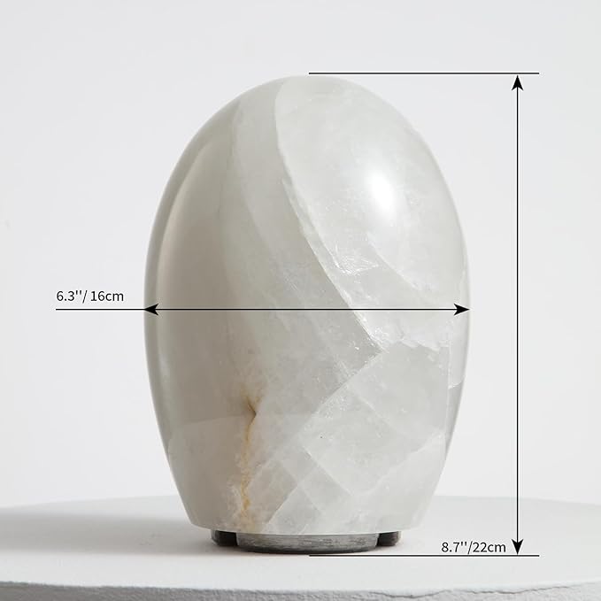 Natural Calcite Stone Lamp – Handcrafted from Solid Crystal Stone, Dimmable