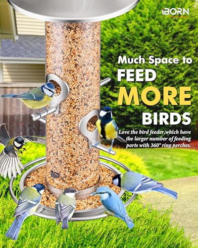 Bird Feeders for Outdoors Metal Chew Resistant