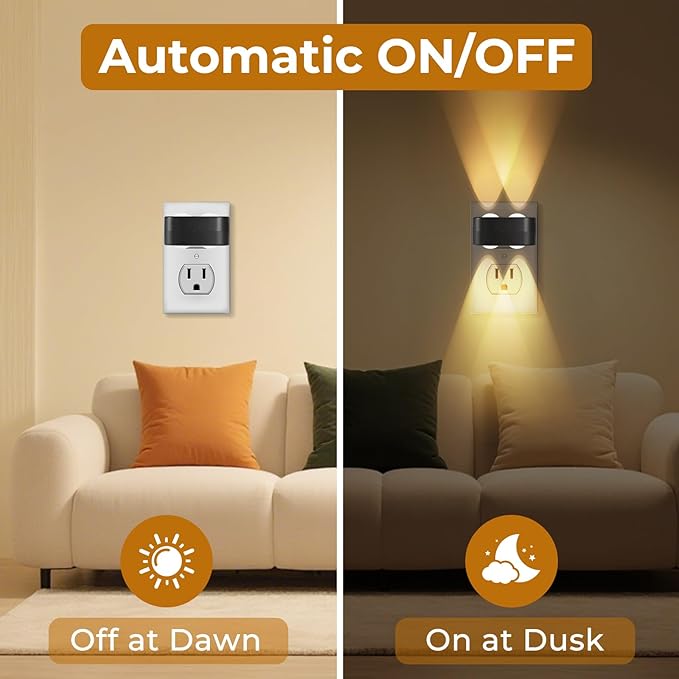 4-Pack LED Night Lights Plug into Wall, 2700K Soft White
