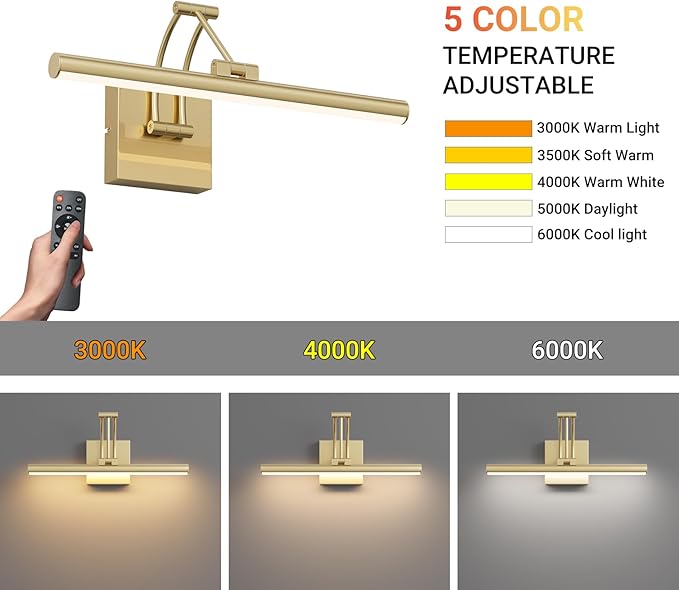 Tipace Hardwired Gold Picture Lights