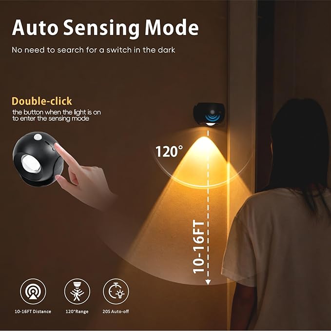 350° Rotatable Motion Sensor Wall Sconce