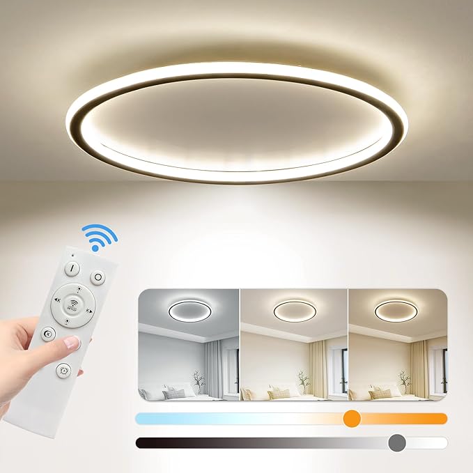 23.6 Inch Flush Mount Ceiling Light, 40-60W Round LED Ceiling Light Fixtures