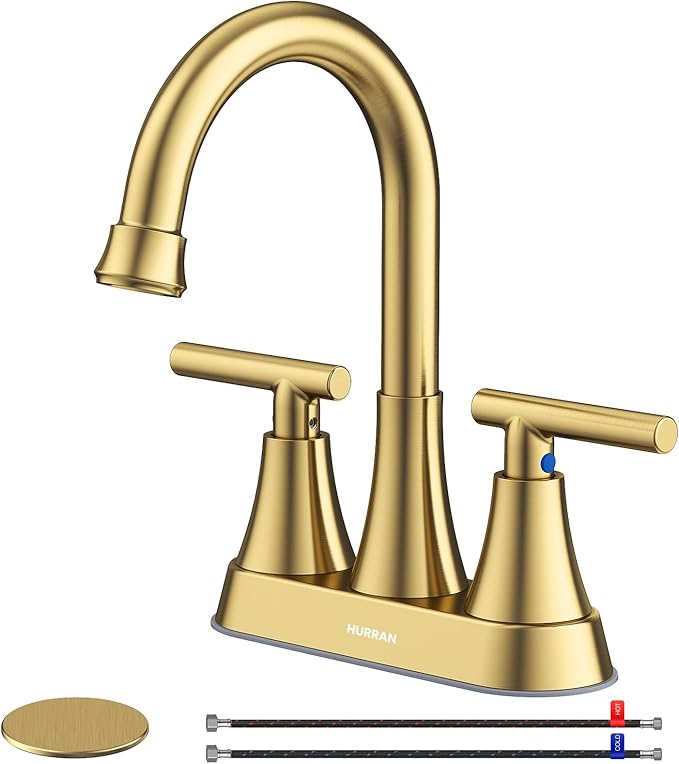 4 inch Brushed Gold Bathroom Sink Faucet