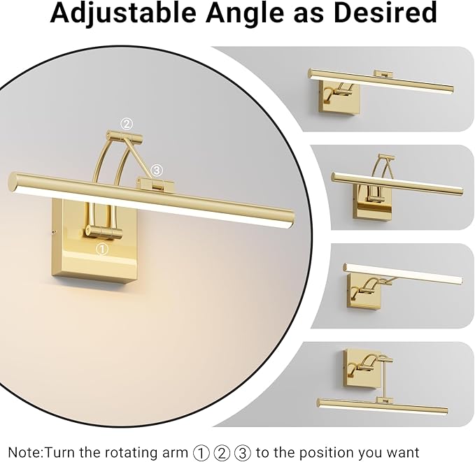 Tipace Hardwired Gold Picture Lights