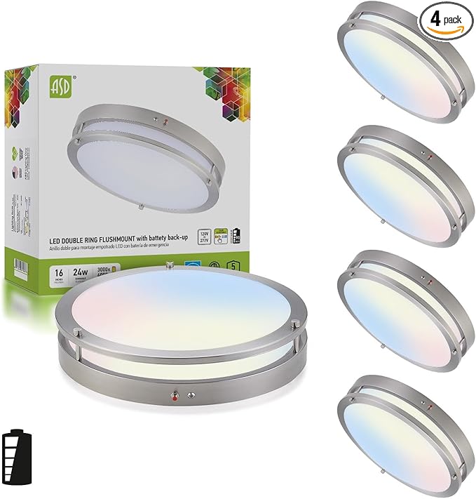 ASD LED 16" Round Flush Mount Lighting, Close to Ceiling Light Fixture | 3CCT