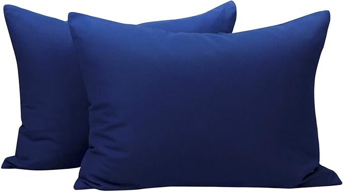 NTBAY Zippered Toddler Pillowcases Set of 2, 100% Brushed Microfiber 13x18 Pillowcases, Super Soft and Cozy Travel Kids Nursery Pillow Cases, 13x18 Inches, Navy Blue