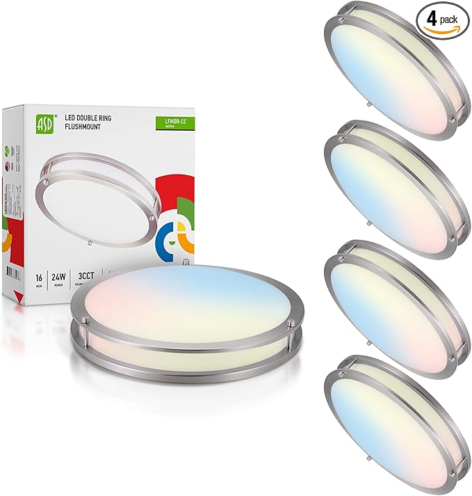 ASD LED 16" Round Flush Mount Lighting, Close to Ceiling Light Fixture | 3CCT