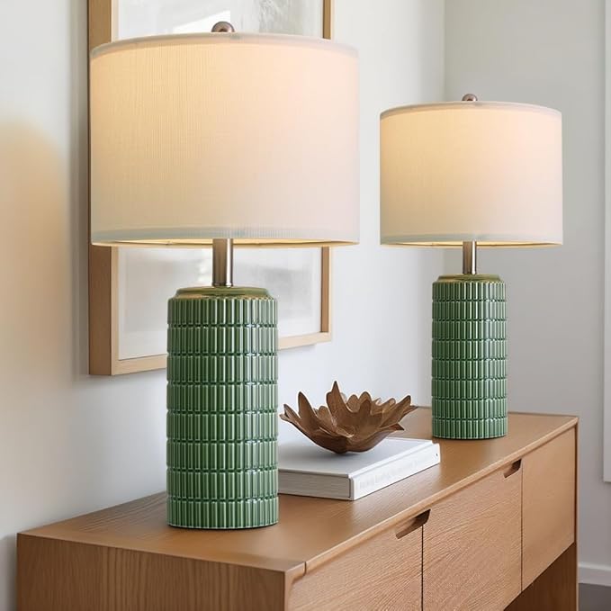 PoKat 24" Modern Ceramic Table Lamps Set of 2