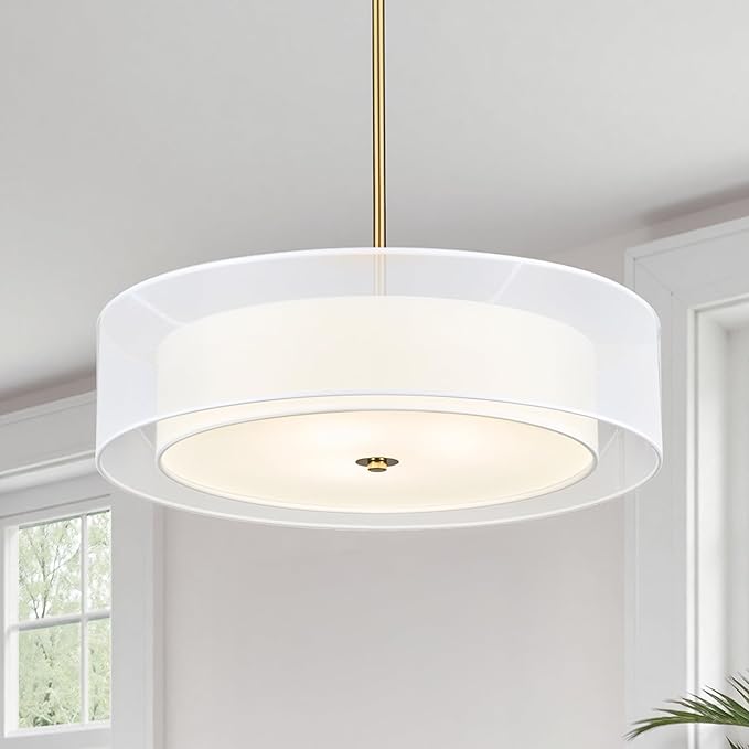 VONLUCE Drum Chandelier, Modern Ceiling Light Fixture