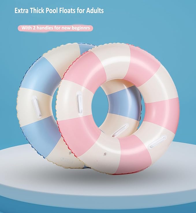 2 PCS Inflatable Pool Floats for Swimming Pool Party Lake Beach Adults - Floaties Pool Tubes Swim Rings Tubes Floaties for Beach Pool Party Decorations