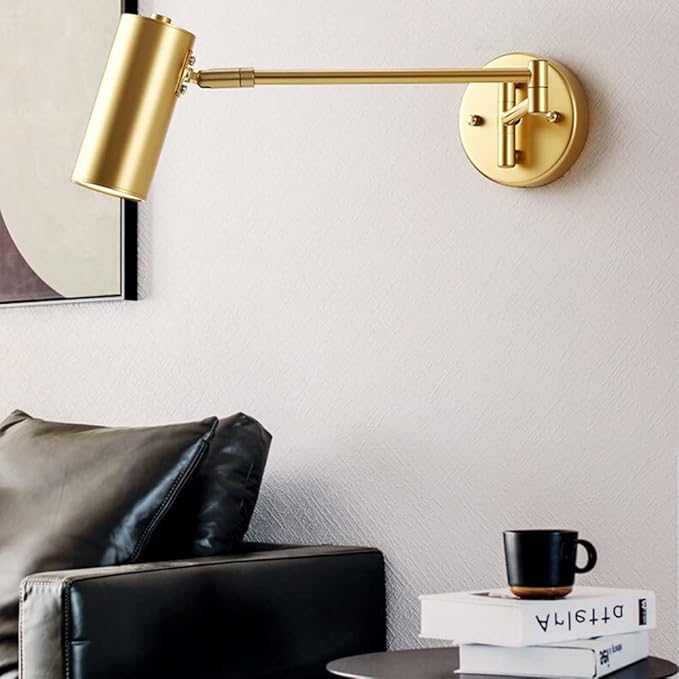Swing Arm Wall Sconce Adjustable Wall Mount Reading Light Headboard Lamp