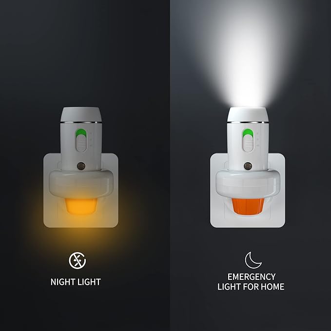 Power Failure Flashlight, 2 Pack Multi-Function Emergency Light