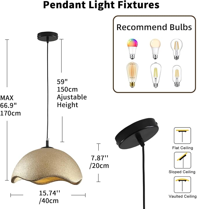 JAYMP 15.7" Modern Pendant Light