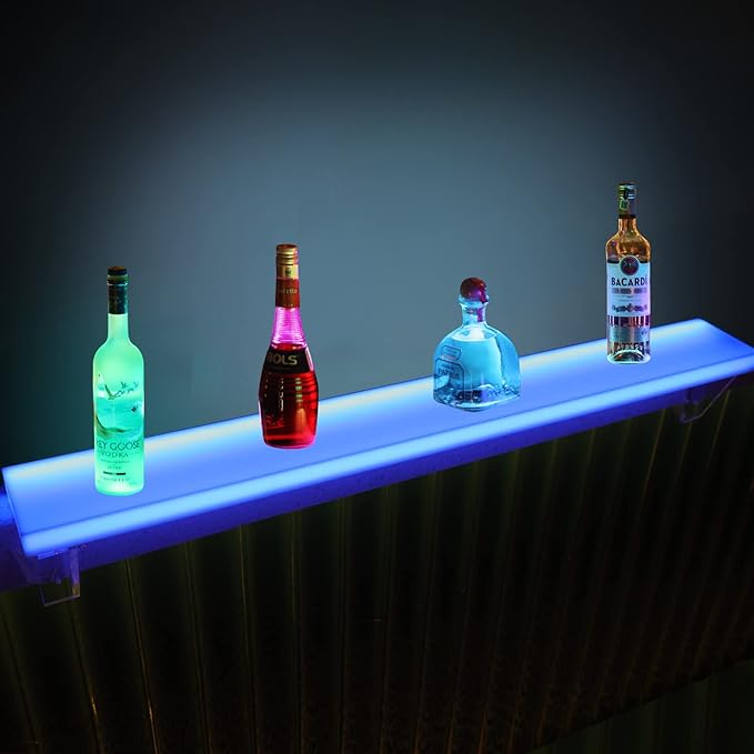 Led Lighted Liquor Bottle Display Shelf Set of 2