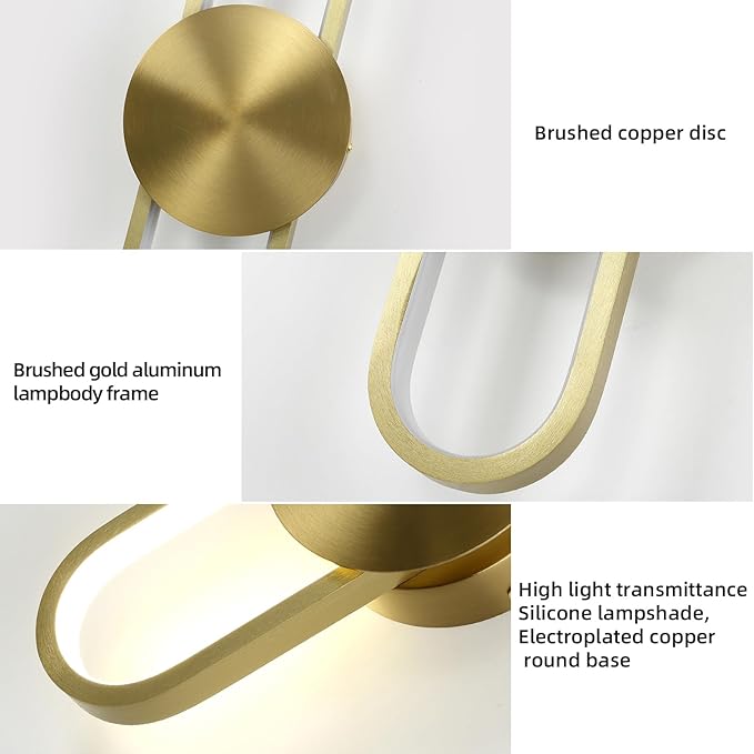 JAYMP Modern Wall Sconce 4000K Dimmable LED Wall Light Fixture, Hardwired Wall