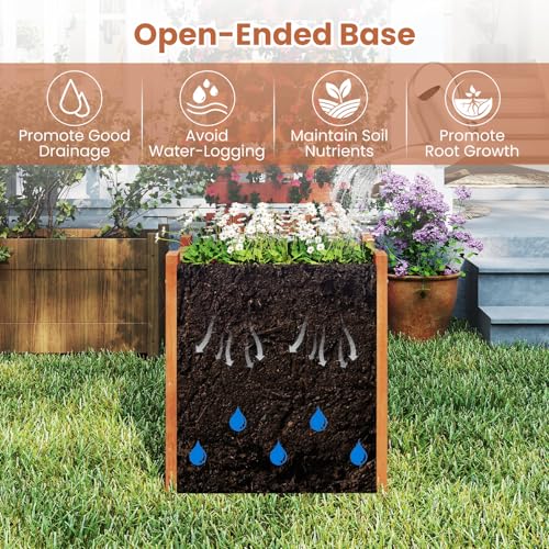 Raised Garden Bed with Trellis & Open