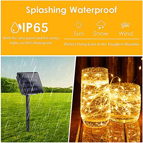 Solar Christmas String Lights Outdoor 2Pack 200LED (2 Count)