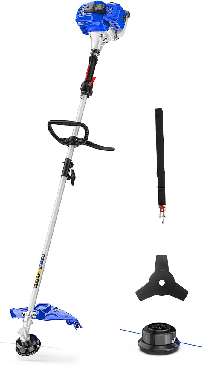 WILD BADGER POWER 26cc Weed Wacker Gas Powered, 3 in 1 String Trimmer/Edger 17'' with 10'' Brush Cutter,Rubber Handle & Shoulder Strap Included