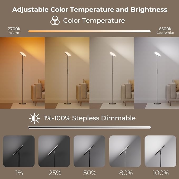 Smart Floor Lamp, 2800LM RGBWW Standing Lamps
