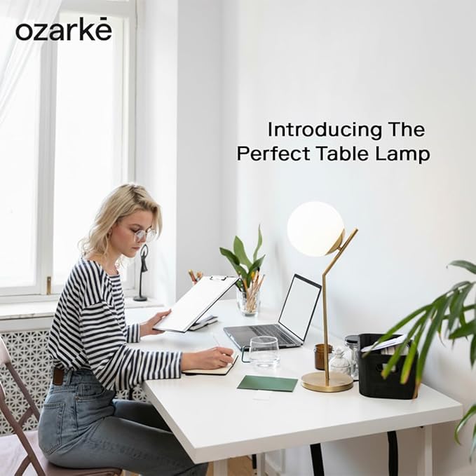 Ozarke Touch Glow Mid Century Modern Control Globe Table Lamp