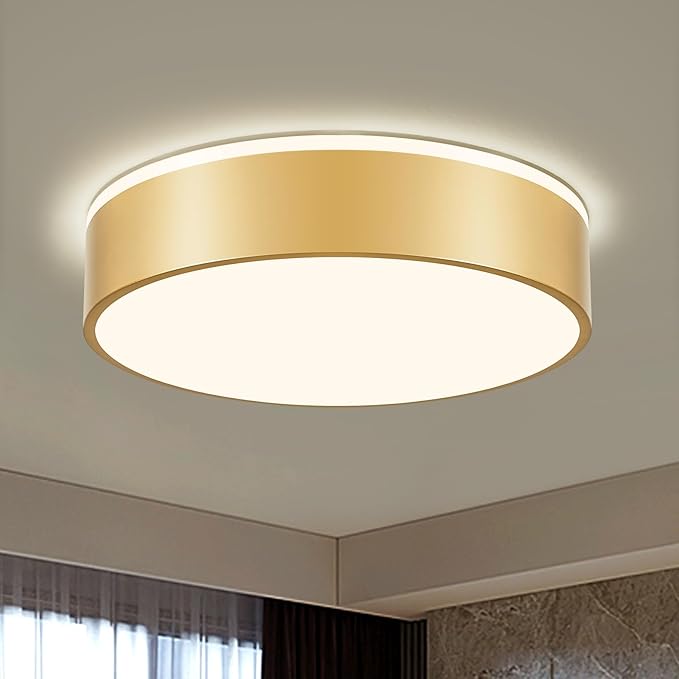 Dimmable Gold LED Large Flush Mount Ceiling Light, 5CCT 2700K-6000K Ceiling