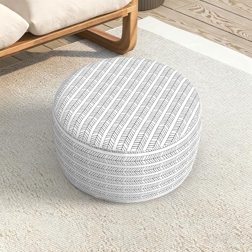 Indoor Outdoor Large Inflatable Ottoman Pouf D31 x H14 Inch