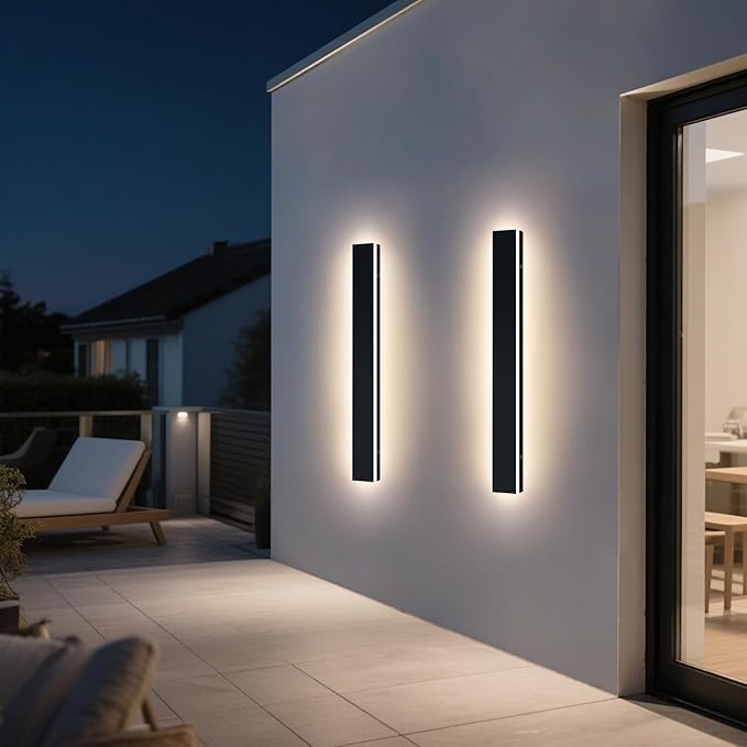 Upgrade Widened 2 Pack LED Outdoor Wall Sconce, 39.3inch Modern Wall Mount Light