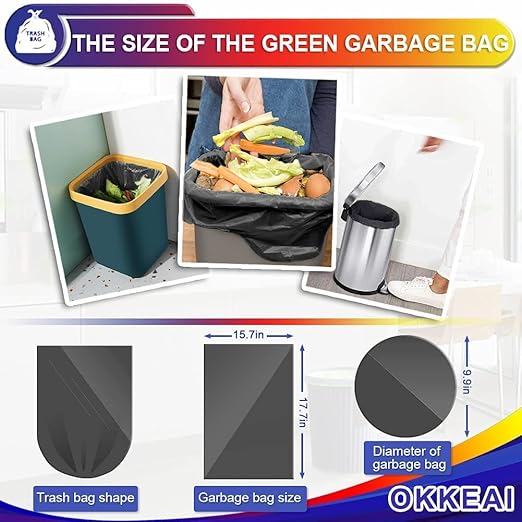 OKKEAI Small Garbage Bags for Bathroom Can 5 Liter Trash Bags 1.2 Gal Waste Basket Liners for Bathroom Mini Trash Bags Trash Plastic Bags Small