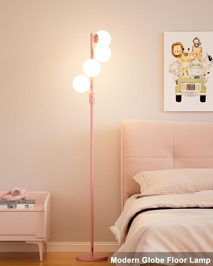 Lightdot 64IN Dimmable Globe Floor Lamp, Mid Century Modern Floor Lamp