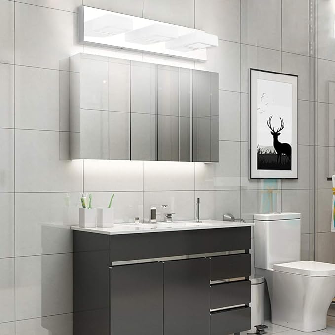 Ralbay Modern LED Vanity Light 3 Light Acrylic Stainless Steel