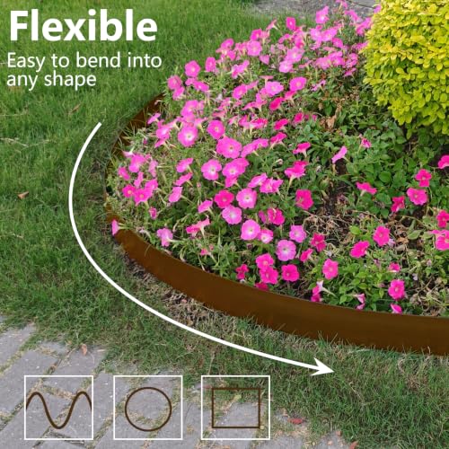 Landscape Edging 4 Inch Tall 80FT with 100Pcs Metal Spikes