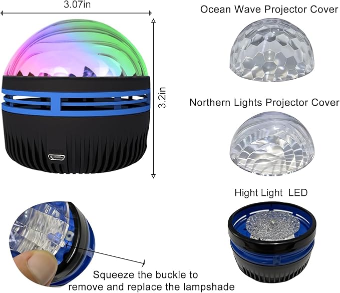 2 in 1 Northern Lights and Ocean Wave Projector