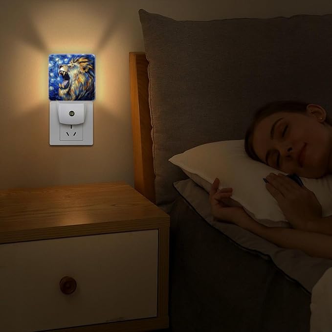 Lights by Night Decorative LED Night Light, Starry Night Roaring Lion Night