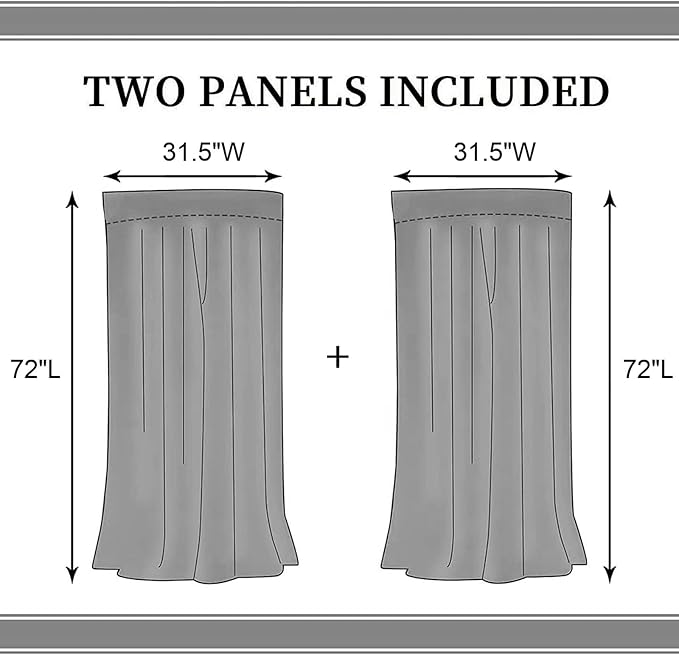 Jungle Safari Animals Curtains, Cartoon Animals Lion Giraffe Elephant Woodland Tropical Leaf Green Window Drapery for Kids Boys Girls Baby Living Room Bedroom Nursery 2 Panels, 63"x72" Inch