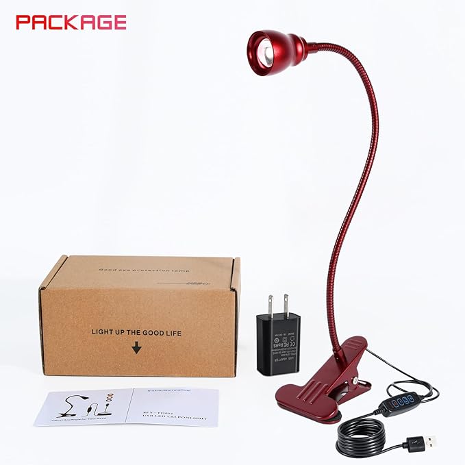 Zoomable Clip on Light, Clamp Reading Light