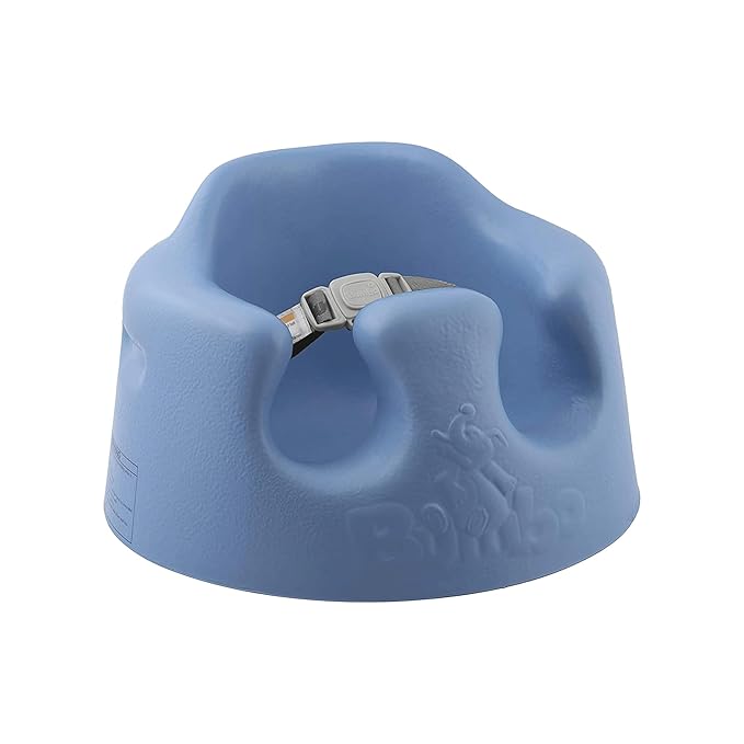 Bumbo Baby Infant Soft Foam Comfortable Support Wide Floor Seat with 3 Point Adjustable Harness for Ages 3 to 12 Months, Powder Blue