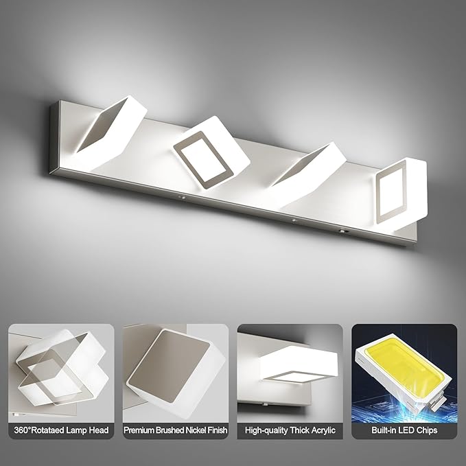 Ralbay 5 Color Temperature Brushed Nickel Vanity Lights