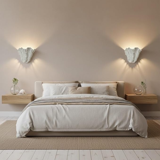 Modern Nordic Shell Wall Sconce, Unique Seashell Design, Indirect Ambient